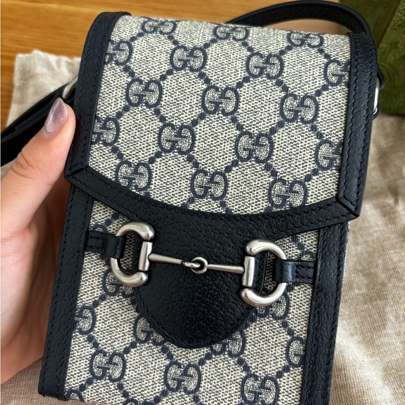 Gucci Horsebit 1955 Mini Bag (Blue black) - Picture 2 of 7